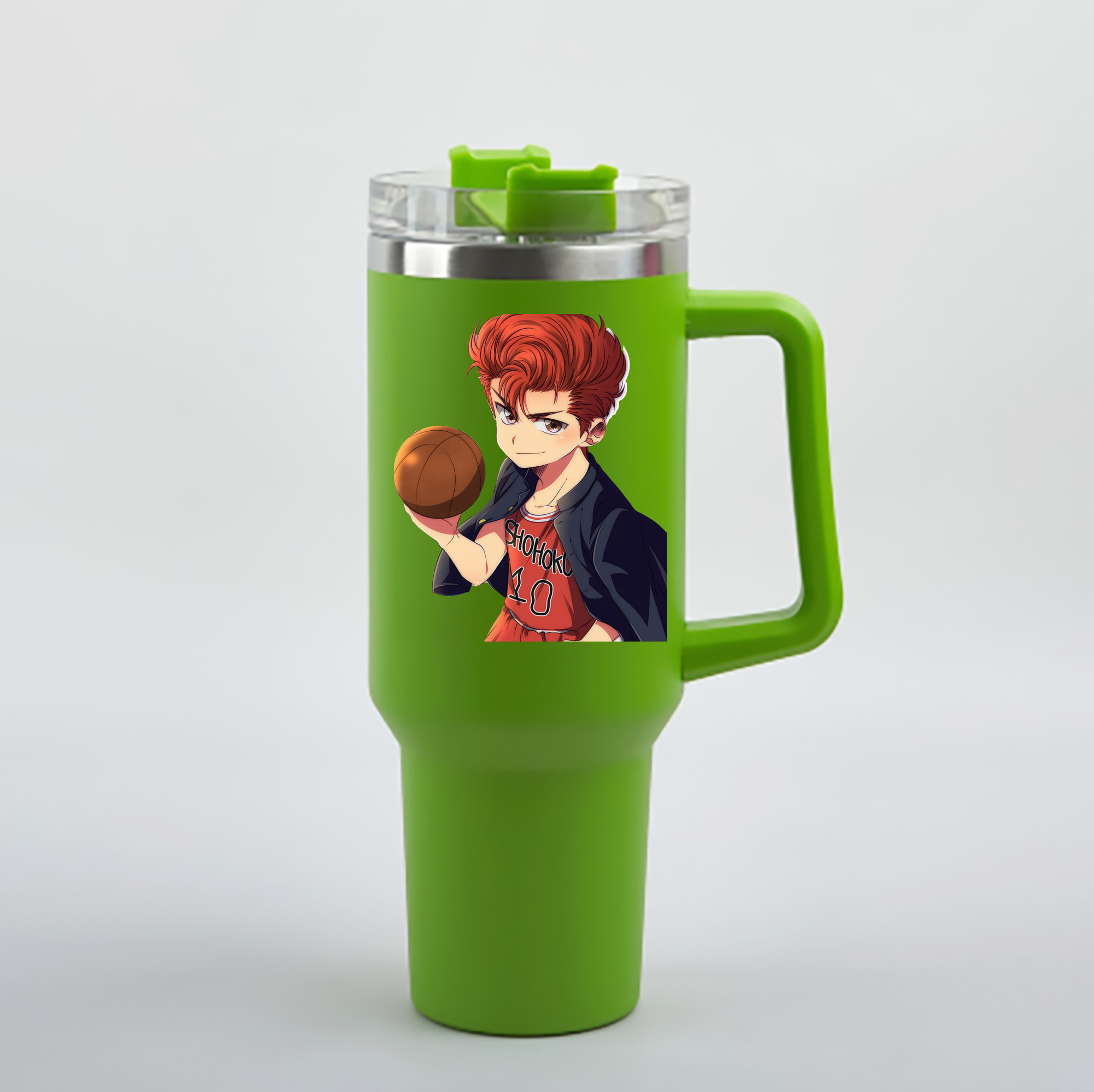 （画像用） SLAM DUNK／スラムダンク 1200mL車用タンブラー - クリスタルステッカー（プラスチックストロー付き）